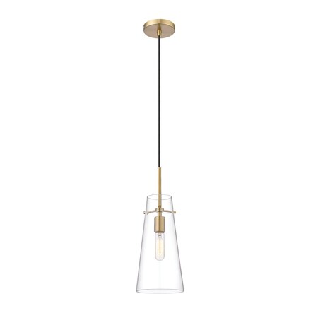 Z-Lite Kira Pendant, 1-Light, 6.5 In.W x 13 In.H, Modern Gold/Clear 7508P-MGLD